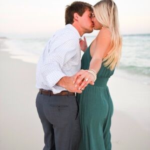 Anthropologie Blue/Green Jumpsuit